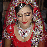Traditional Indian bridal hair and makeup Telford