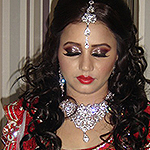 Asian evening look bridal big curls and makeup Birmingham 