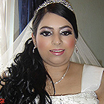 White wedding dress English registry makeup and curls Coventry